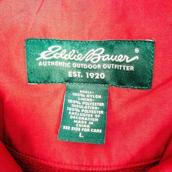 Eddie Bauer Red Windbreaker Winter Jacket Sz L - Picture 6 of 12